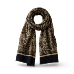 Vilnos ir viskozės šalikas su leopardo raštu – B631 - Image 2