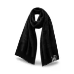Vilnos ir viskozės šalikas su siuvinėtu ornamentu – J618 - Image 4