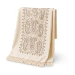 Siuvinėtas vilnos ir viskozės šalikas su paisley raštu – D603 - Image 5