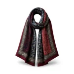 Viskozės šalikas su paisley ornamentais – X659 - Image 4
