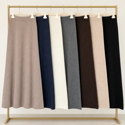 Maxi merino vilnos ir kašmyro sijonas (TU) – CLE01-12085 – visos spalvos