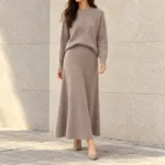 Maxi merino vilnos ir kašmyro sijonas (TU) – CLE01-12085 – derinys su kolekcijos dalimi
