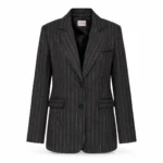 Dryžuotas kostiuminis švarkas 95660 – juoda-priekis