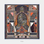 Dvipusė kašmyro ir šilko skara Arianna, 70 × 70 cm – Priekis