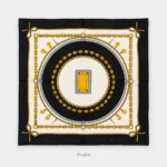 Dvipusė kašmyro ir šilko skara Eleonora, 70 × 70 cm – Priekis