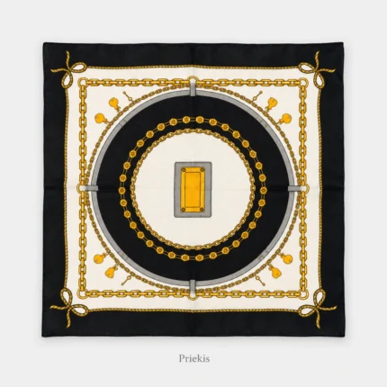 Dvipusė kašmyro ir šilko skara Eleonora, 70 × 70 cm – Priekis