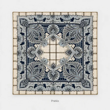 Dvipusė kašmyro ir šilko skara Elisabetta, 70 × 70 cm – Priekis