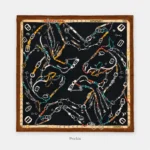 Dvipusė kašmyro ir šilko skara Federica, 70 × 70 cm – Priekis