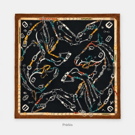 Dvipusė kašmyro ir šilko skara Federica, 70 × 70 cm – Priekis