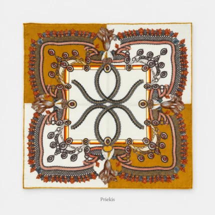 Dvipusė kašmyro ir šilko skara Lucrezia, 70 × 70 cm – Priekis