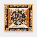Dvipusė kašmyro ir šilko skara Matilde, 70 × 70 cm – Priekis