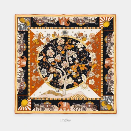 Dvipusė kašmyro ir šilko skara Matilde, 70 × 70 cm – Priekis