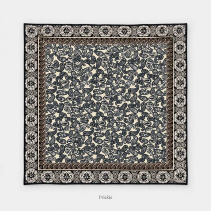 Dvipusė kašmyro ir šilko skara Raffaella, 70 × 70 cm – Priekis