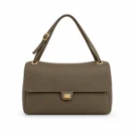 Odinė rankinė su atvartu #DO-B0387 Medium – kapučino sp.