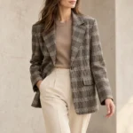 Languotas švarkas su kutais nugaroje – 27B6508 – MILITARE/BEIGE