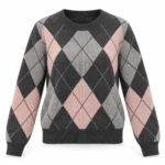 Vilnonis megztinis su rombų raštu – WL1056-R-AI26 – ANTRA-GRIGIO-ROSA-NERO