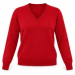 Vilnonis megztinis V formos iškirpte – WL180AI26 – ROSSO