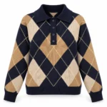 Laisvas vilnonis polo megztinis su rombais – WL7119-R-AI26 – BLU/CAMMELLO/BEI/GIALLO