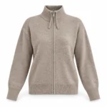 Vilnonis kardiganas su užtrauktuku – WL7372AI26 – BEIGE