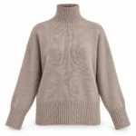Vilnonis megztinis aukšta apykakle – WL938-7AI26 – BEIGE