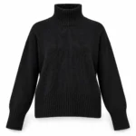 Vilnonis megztinis aukšta apykakle – WL938-7AI26 – NERO