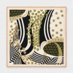 Vilnonė skara Bianca, 70 × 70 cm – išskleista skara