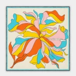 Vilnonė skara Sofia, 70 × 70 cm – išskleista skara