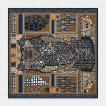 Vilnonė skara Valentina, 70 × 70 cm – išskleista skara